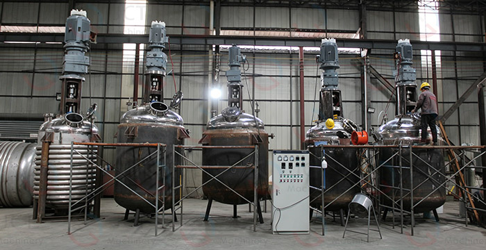 design of high-efficiency heat exchange structure (external coil and jacket) for resin reactors resin reactor with external coil and jacket for heat exchange
